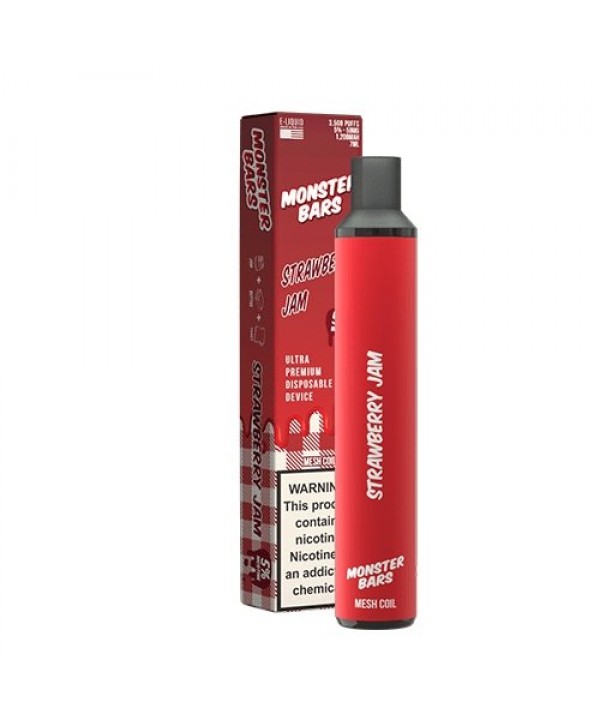 Monster Bars 3500 Strawberry Jam Disposable Vape P...