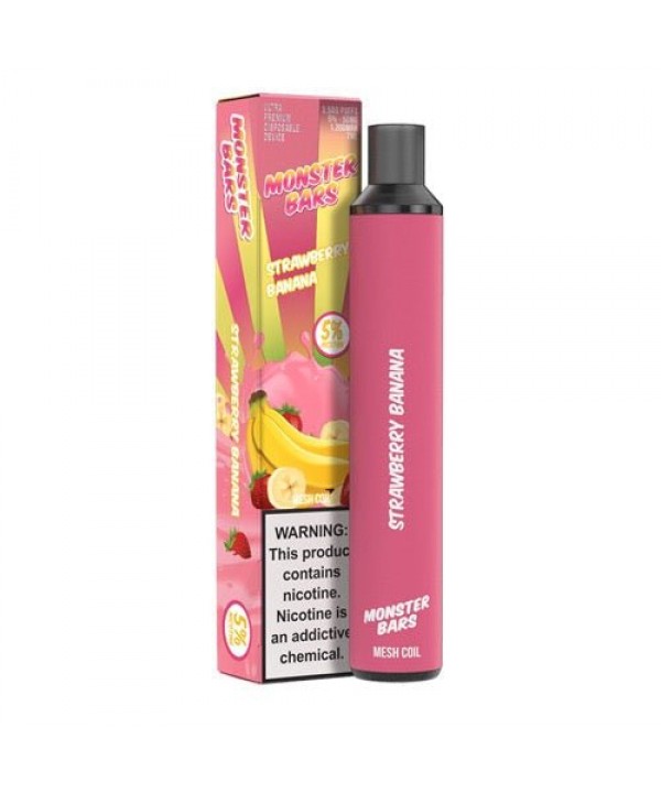 Monster Bars 3500 Strawberry Banana Disposable Vap...