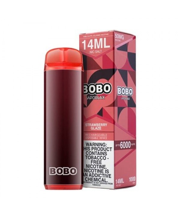 VaporLax BOBO Tobacco-Free Strawberry Glaze Disposable Vape