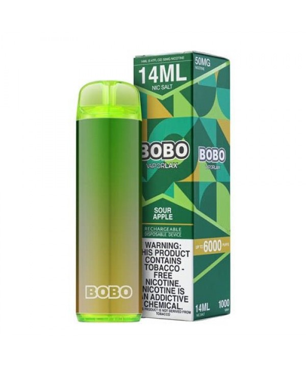 VaporLax BOBO Tobacco-Free Sour Apple Disposable Vape