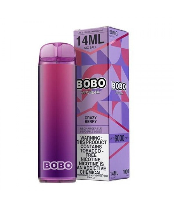 VaporLax BOBO Tobacco-Free Crazy Berry Disposable Vape